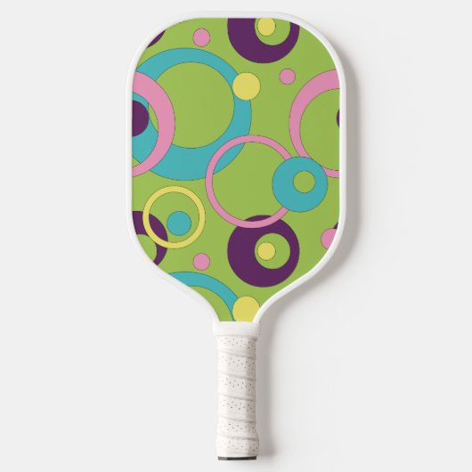 Funky Green Circles Pickleball Paddle (Voorkant)