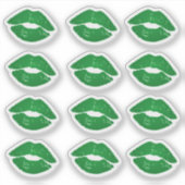 Funky Green Irish Kisses Saint Patrick's Day Sticker (Voorkant)
