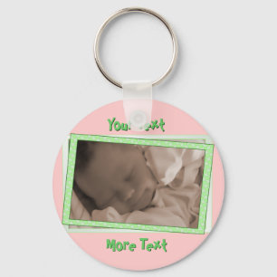 Funky Green Polka Dot Lijst Sleutelhanger