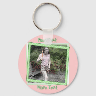 Funky Green Polka Dot Lijst Sleutelhanger