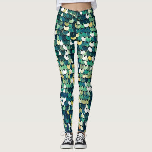 Funky Green Sequins Leggings
