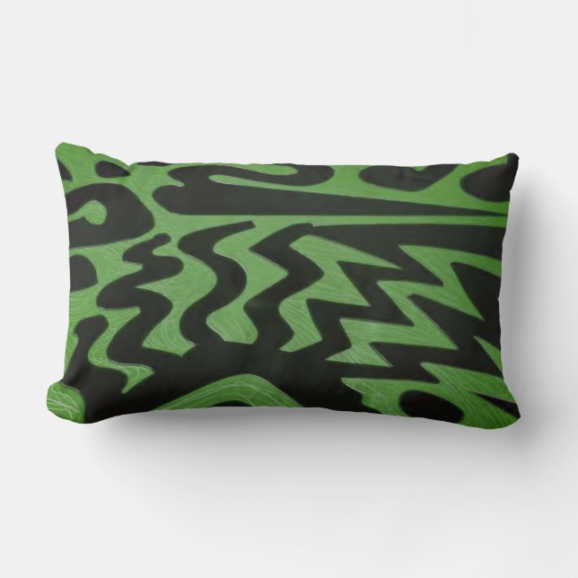Funky Green Zigzag Pillow Kussen (Voorkant)