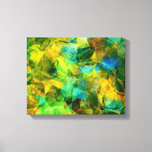 Funky Greens Modern Abstract Design Canvas Afdruk (Voorkant)