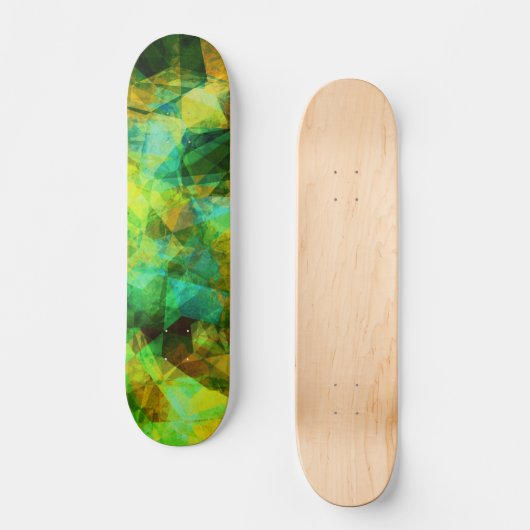 Funky Greens Modern Abstract Design Skateboard (Voorkant)