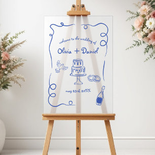 Funky grillige hand geschreven welkomstbord acryl bord