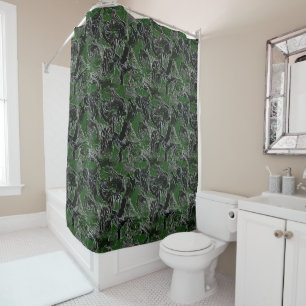 Funky Groene Camo Douchegordijn