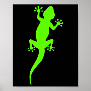 Funky Groene Klimgekko Poster