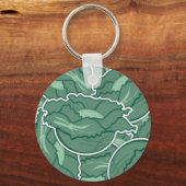 Funky groene kool sleutelhanger (Voorkant)