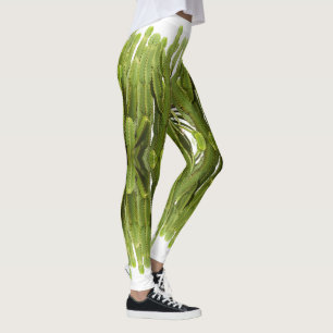 Funky groene succulente plant print legging