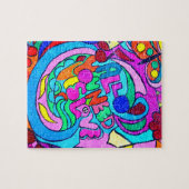 funky groovy colorful hippie puzzle legpuzzel (Horizontaal)