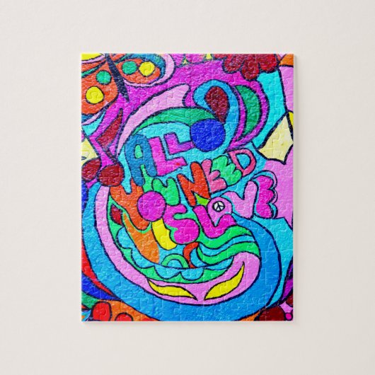 funky groovy colorful hippie puzzle legpuzzel (Verticaal)
