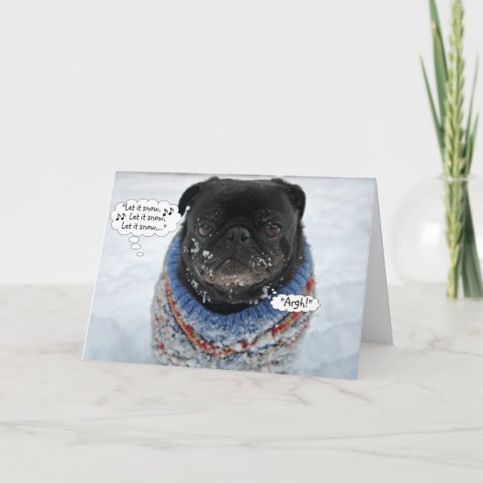 Funky Grumpy Carlin Carte de Noël (Devant)