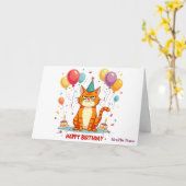 Funky Grumpy Chat Carte d'anniversaire - Surcharge (Fleur jaune)