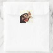 Funky Grumpy Chicken Superstar Vierkante Sticker (Tas)