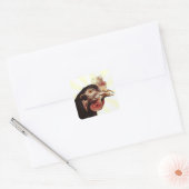 Funky Grumpy Chicken Superstar Vierkante Sticker (Envelop)