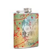 Funky Grunge Sugar Skull, op maat gesneden Heupfles (Rechts)