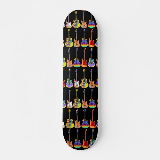 Funky Guitars Pattern Skateboard (Voorkant)