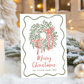 Funky Hand Drawn Scribble Retro Christmas Feestdagenkaart