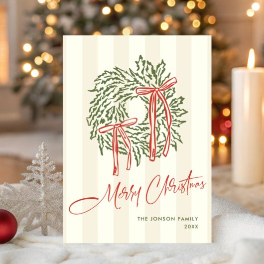 Funky Hand Drawn Scribble Retro Christmas Feestdagenkaart