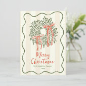 Funky Hand Drawn Scribble Retro Christmas Feestdagenkaart (Staand voorkant)