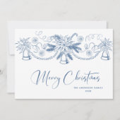 Funky Hand Drawn Scribble Retro Kerstmis Feestdagenkaart (Voorkant)