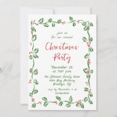 Funky Hand Drawn Whimsical Christmas Holiday Party Kaart (Voorkant)
