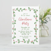Funky Hand Drawn Whimsical Christmas Holiday Party Kaart (Staand voorkant)