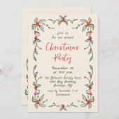 Funky Hand Drawn Whimsical Christmas Holiday Party Kaart (Voorkant / Achterkant)