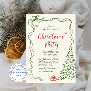 Funky Hand Drawn Whimsical Christmas Holiday Party Kaart
