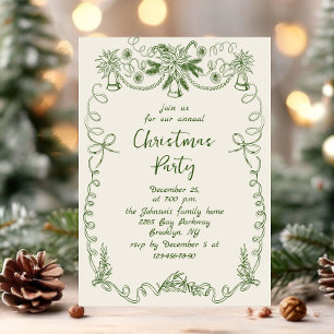 Funky Hand Drawn Whimsical Christmas Holiday Party Kaart