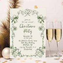 Funky Hand Drawn Whimsical Christmas Holiday Party