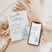 Funky Hand getrokken Champagne Tower bruiloft Kaart