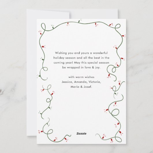 Funky Hand Getrokken Krabbel Retro Kerstfoto Feestdagenkaart (Achterkant)