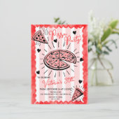 Funky Hand getrokken Pizza Party Verjaardag Kaart (Staand voorkant)