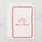 Funky Hand Getrokken Rode Handschrift bruiloft Kaart (Achterkant)