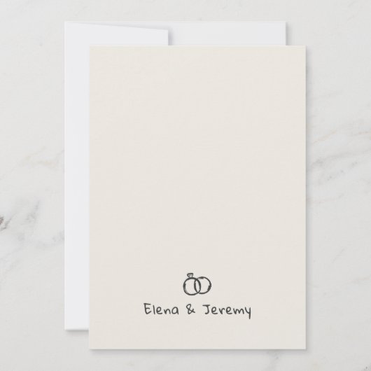 Funky Hand Getrokken Trouwen Dank u kaart (Achterkant)