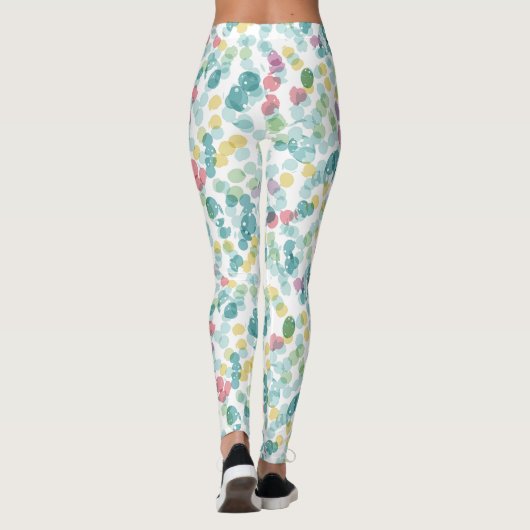 Funky Happy Summer Polkadots Pattern Leggings (Achterkant)