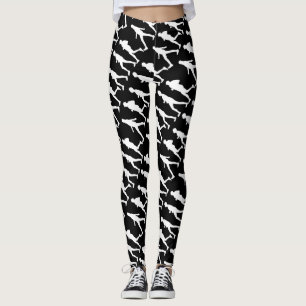 Funky Hardlopende Joggende Mensen Silhouetten Legg Leggings