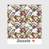 Funky Head Chef Skulls die Chef Petten dragen Sticker (Vel)