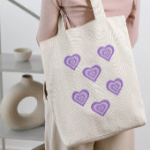 Funky Heart 2000s Y2K 90s Retro Paarse Canvas tas