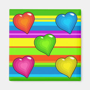 Funky Hearts Magneet
