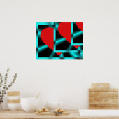 Funky Hearts Poster (Keuken)