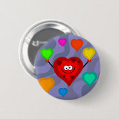Funky Hearts Ronde Button 5,7 Cm (Voorkant /achterkant)