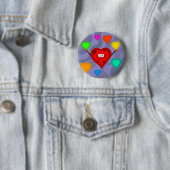 Funky Hearts Ronde Button 5,7 Cm (In situ)