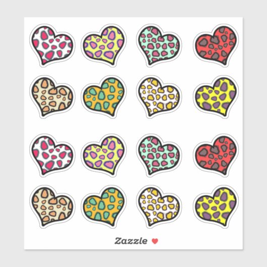 Funky Hearts Sticker (Vel)