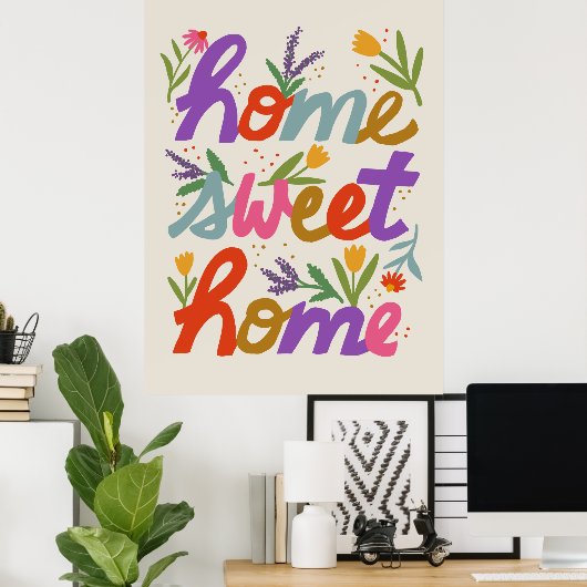 Funky Home Sweet Home Poster (Bureau à domicile)