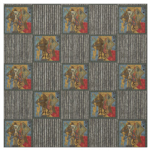 Funky Hot Jazz op Grungy Stripes 58" Cotton Twill Stof