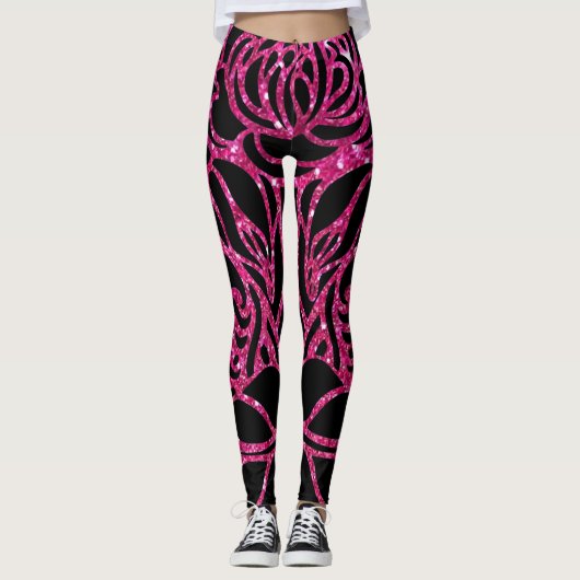 Funky Hot Pink-Leggings voor het afdrukken van hot Leggings (Voorkant)