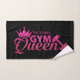 Funky hot roze gepersonaliseerde faux glitter Gym  Handdoek