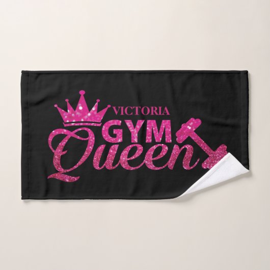 Funky hot roze gepersonaliseerde faux glitter Gym  Handdoek (Handdoek)